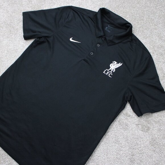 Nike LFC Victory Polo Shirt Mens Medium Black Liverpool FC Soccer/Football S/S - Picture 3 of 14